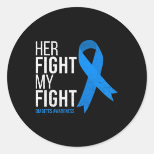 Sticker Rond Son combat est mon combat contre le diabète T1d