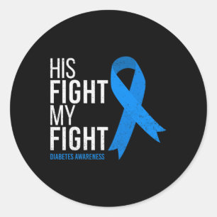 Sticker Rond Son combat est mon combat contre le diabète T1d