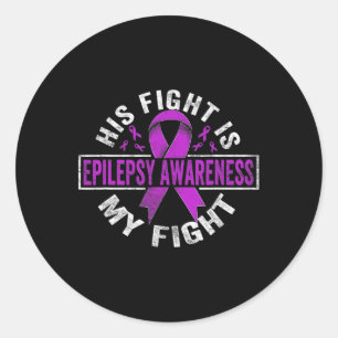 Sticker Rond Son combat est mon combat Epilepsie Awareness 3