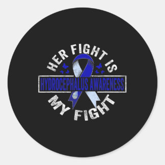 Sticker Rond Son combat est mon combat Hydrocéphalie Sensibilis