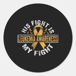 Sticker Rond Son combat est mon combat Leukemia Sensibilisation