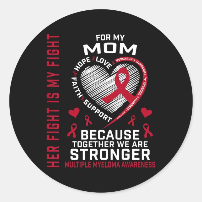 Sticker Rond Son combat est mon combat Maman Sensibilisation au (Devant)