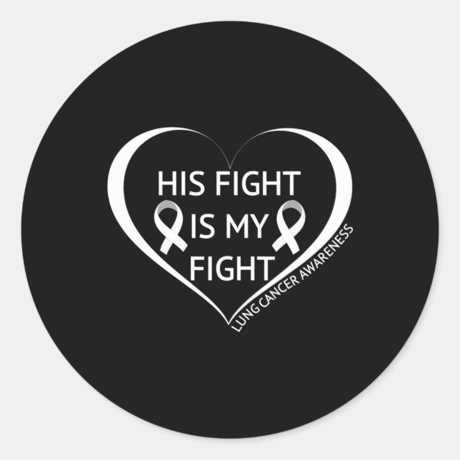 Sticker Rond Son combat est mon combat Mois de sensibilisation  (Devant)