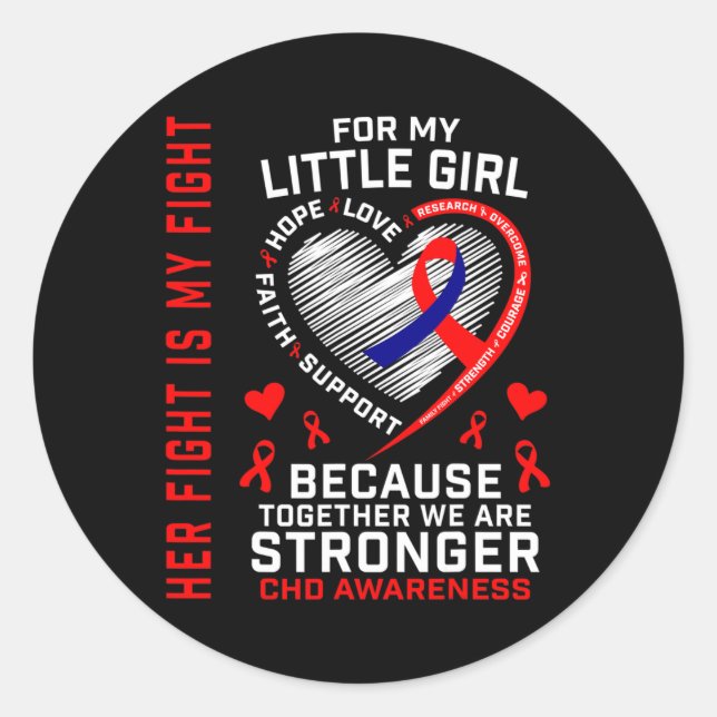 Sticker Rond Son Combat Est Mon Combat Petite Fille Fille Fille (Devant)
