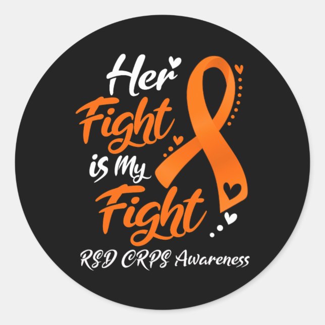 Sticker Rond Son Combat Est Mon Combat Rsd Crps Sensibilisation (Devant)