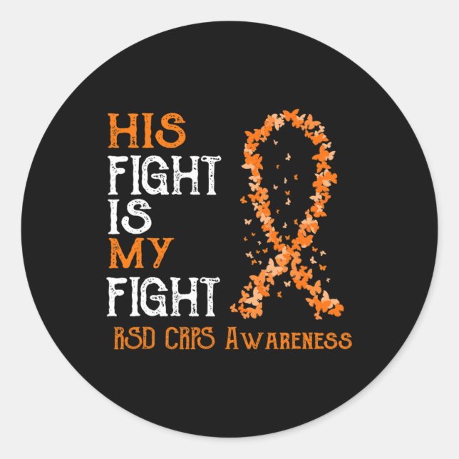 Sticker Rond Son Combat Est Mon Combat Rsd Crps Sensibilisation (Devant)