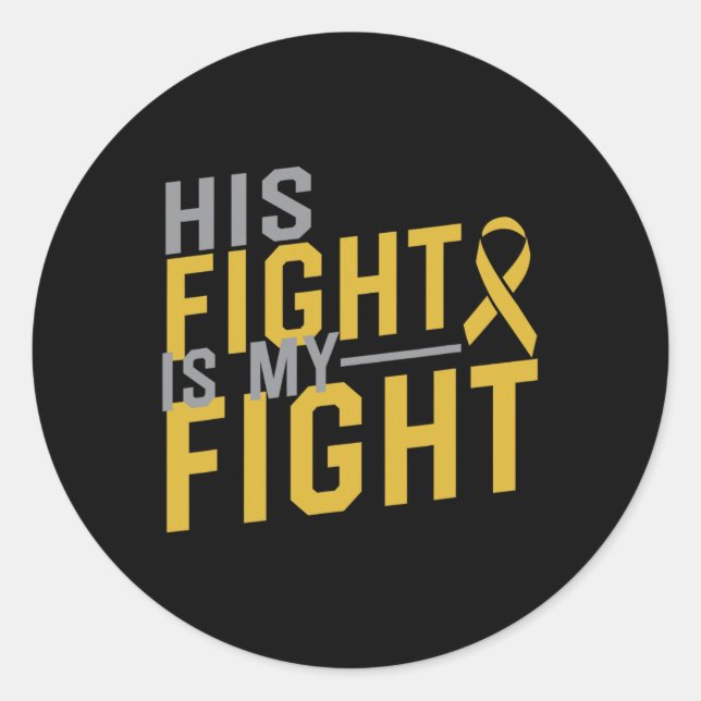 Sticker Rond Son combat est mon combat Sensibilisation au cance (Devant)