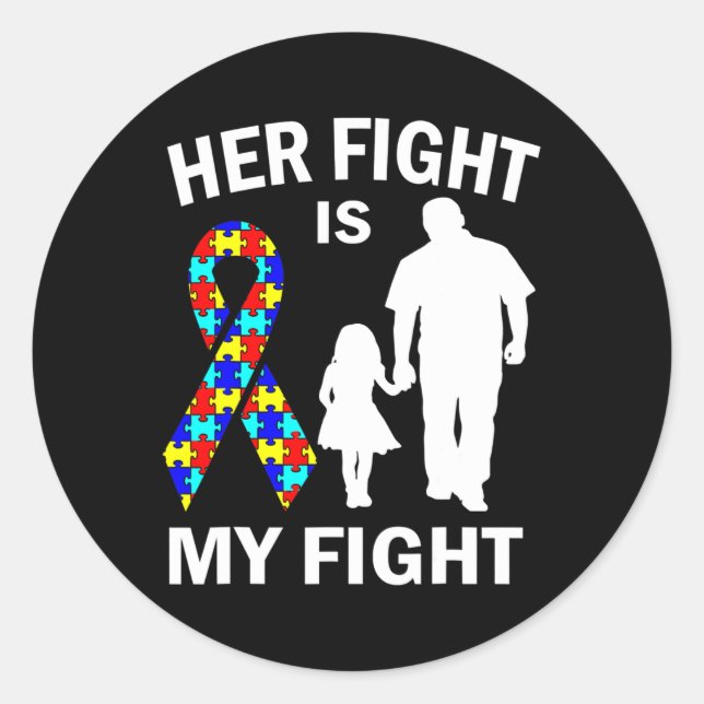 Sticker Rond Son Combat Est Mon Combat Sensibilisation sur l'au (Devant)