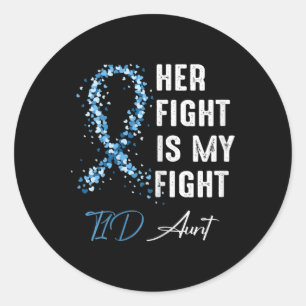 Sticker Rond Son Combat Est Mon Combat T1D Tante Type 1 Diabète
