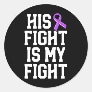 Sticker Rond Son Combat Est Mon Combattre Epilepsie Cadeau Purp