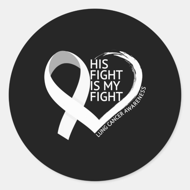 Sticker Rond Son Combat Est Mon Mois De Lutte Contre Le Cancer  (Devant)