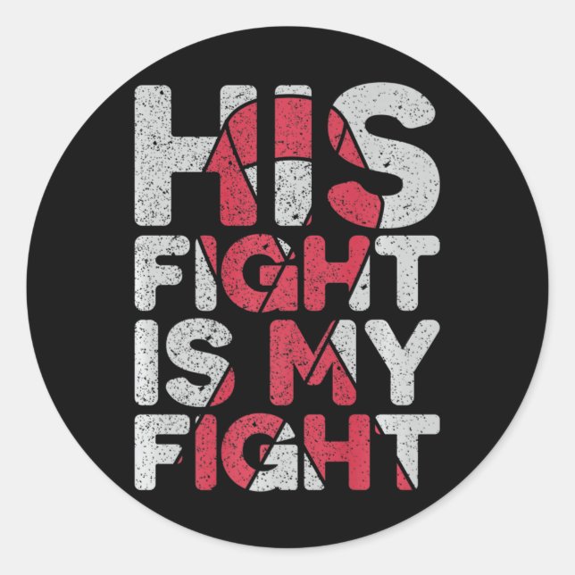 Sticker Rond Son combat est My Fight Brain Aneurysm Support (Devant)