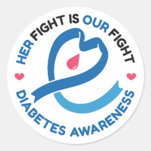 Sticker Rond Son combat est notre combat – Sensibilisation au d