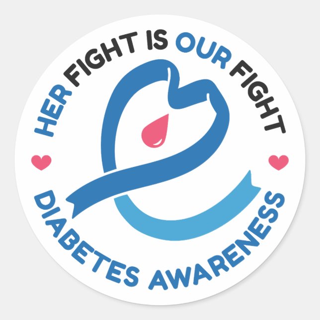 Sticker Rond Son combat est notre combat – Sensibilisation au d (Devant)