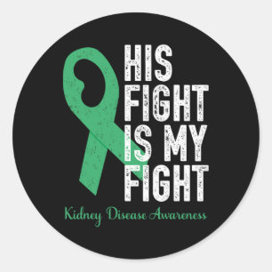 Sticker Rond Son combat Mon combat Famille Soutien Maladie réna