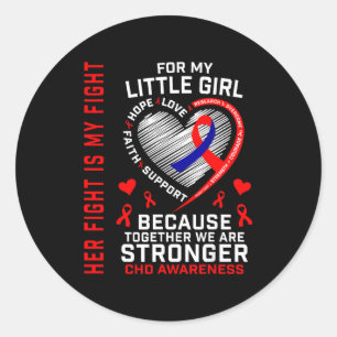 Sticker Rond Son Combat Petite Fille Chd Sensibilisation Maladi