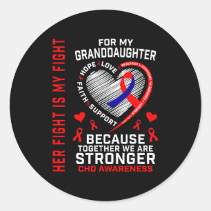 Sticker Rond Son Combat Petite-fille Sensibilisation Tcc Maladi