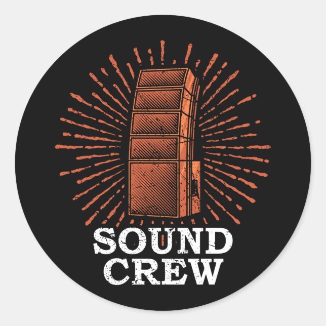 Sticker Rond SON CREW Audio Technicien Son Guy Sound (Devant)