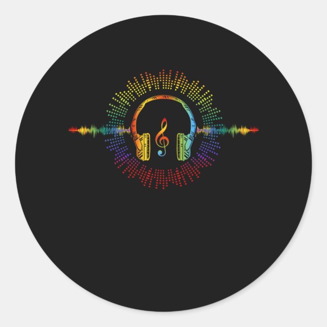 Sticker Rond Son Engineer Audio Wave Audio Engineer Musique (Devant)