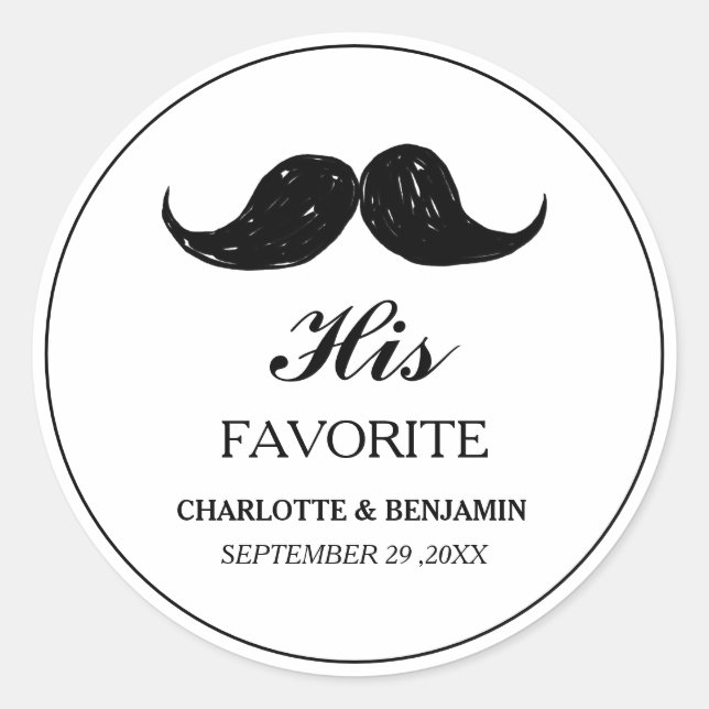 Sticker Rond Son Favori Cadeau de Mariage Drôle (Devant)