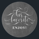 Sticker Rond Son favori - Chalkboard Wedding Favor<br><div class="desc">Son favori - Stickers Favor Mariage</div>