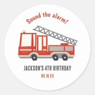 Sticker Rond Son L'alarme Camion Fête d'anniversaire