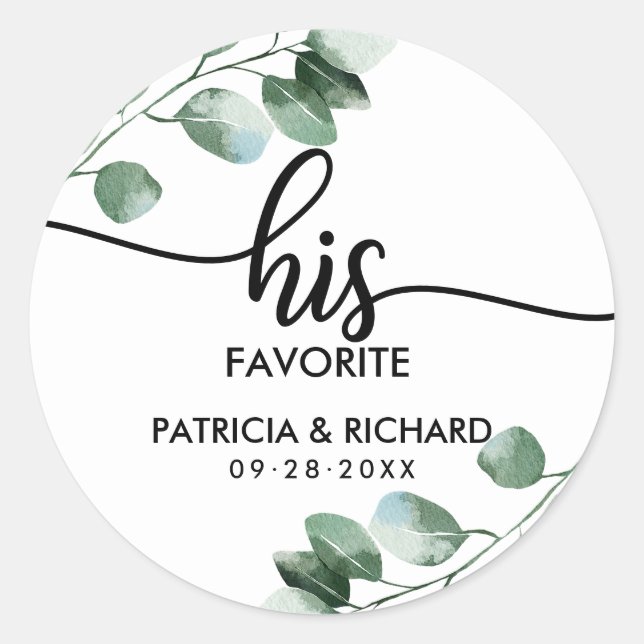 Sticker Rond Son Mariage de verdure préféré à Lui et à Elle (Devant)