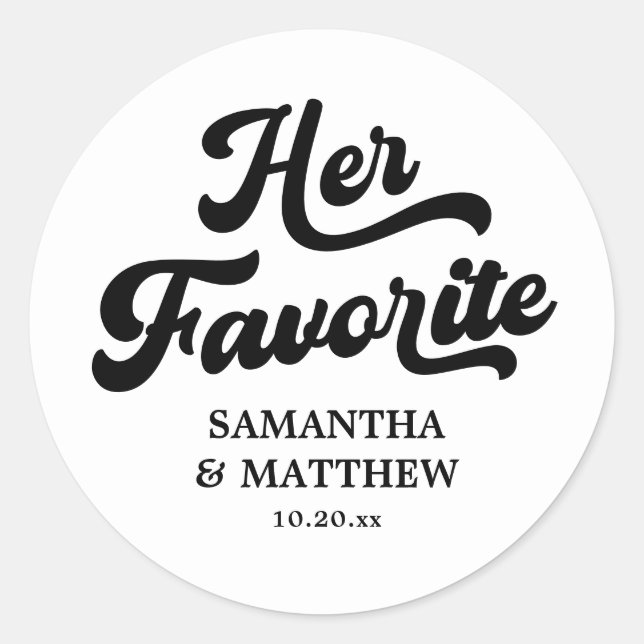 Sticker Rond Son Mariage Disco Noir et Blanc Préféré (Devant)