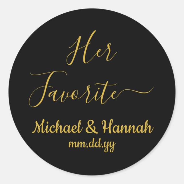 Sticker Rond Son Mariage favori Favor Candy pour aller traiter (Devant)