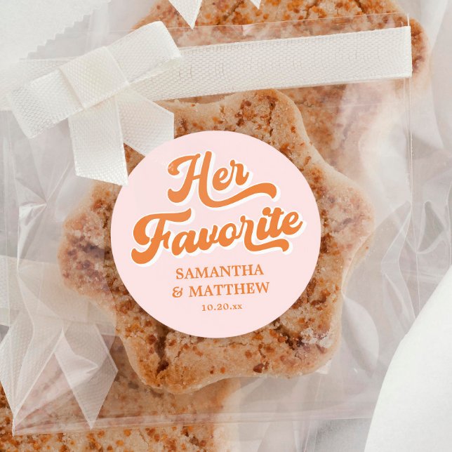 Sticker Rond Son Mariage Rétro préféré Candy Favoriser (Créateur téléchargé)