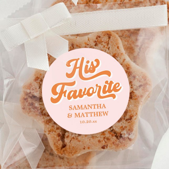 Sticker Rond Son Mariage Rétro Préféré Faveur (Créateur téléchargé)