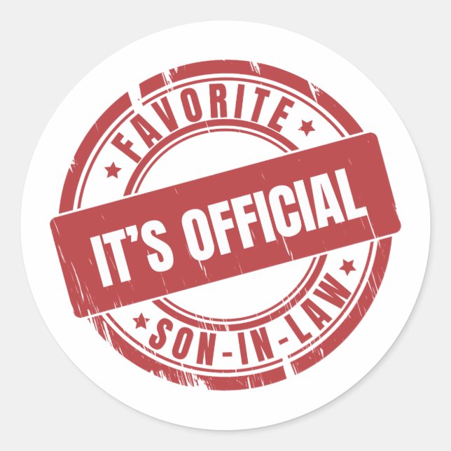 Sticker Rond Son Officiel Est Le Fils Préféré En Droit (Devant)