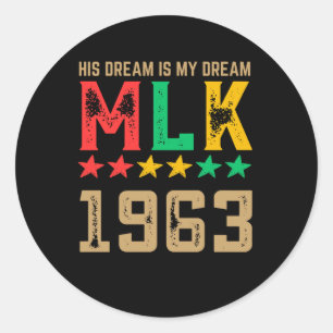 Sticker Rond Son Rêve Est Mon Rêve Lun 1963 Mois De L'Histoire