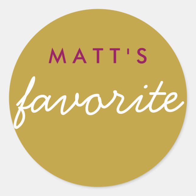 Sticker Rond "Son" Snack Favori Magenta Gold (Devant)