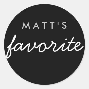 Sticker Rond "Son" Snack préféré Noir Argent