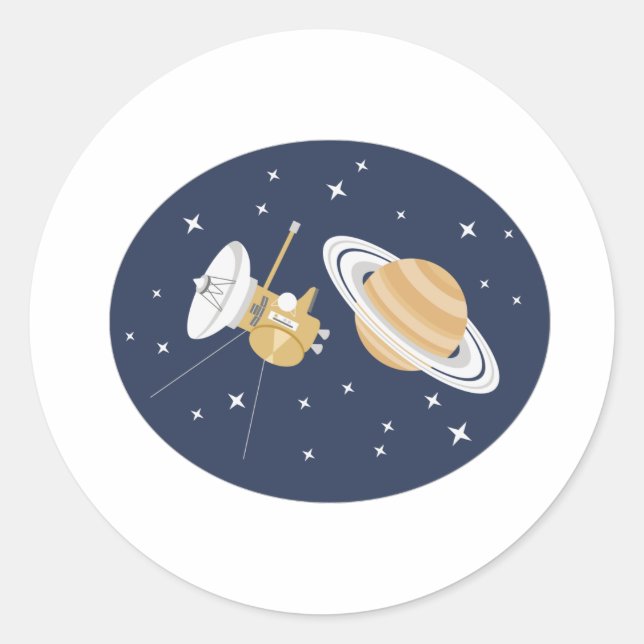 Sticker Rond Sonde spatiale Cassini (Devant)