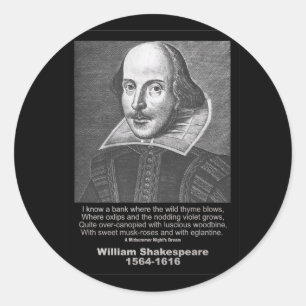 Sticker Rond Songe d'une nuit d'été de citation de Shakespear