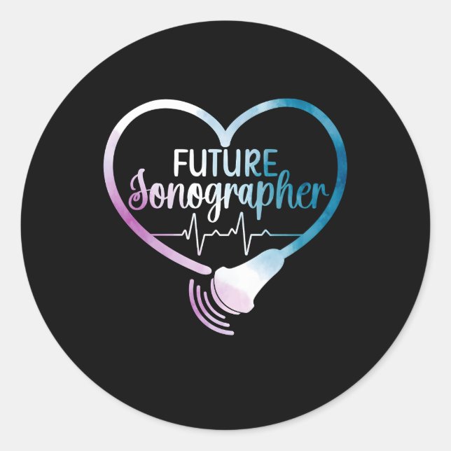 Sticker Rond Songraphe Futur Pour Être Étudiant En Sonographie (Devant)