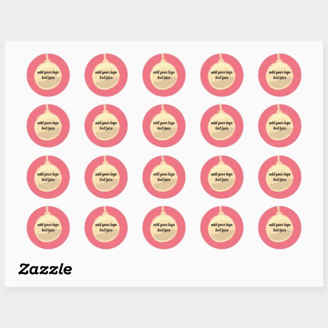 Sticker Rond sonnerie de noël jaune simple (Feuille)
