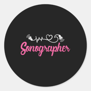 Sticker Rond Sonographe Ultrasound Technicien en Sonographie