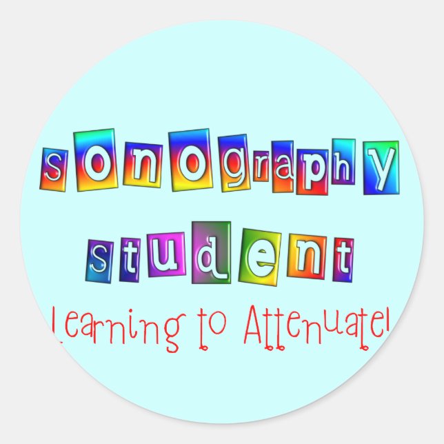 Sticker Rond Sonographie Cadeaux étudiants (Devant)