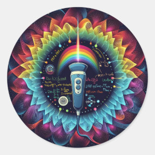 Sticker Rond Sonographie-Colorful Ultrasound Vagues-Physique