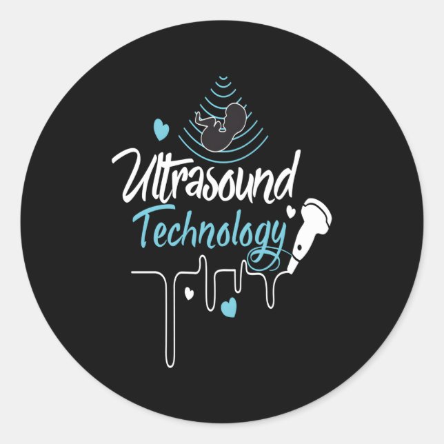 Sticker Rond Sonographie Ultrasound Tech (Devant)