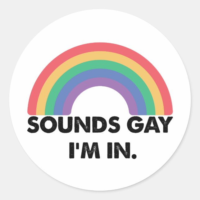 Sticker Rond Sons Gay Im Dans Rainbow Prith Mois Gay (Devant)