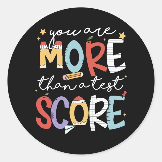 Sticker Rond Sont Plus Qu'Un Test Score Test Day Staar Test (Devant)