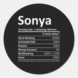 Sticker Rond Sonya Nutrition Nom personnalisé Drôle Noël
