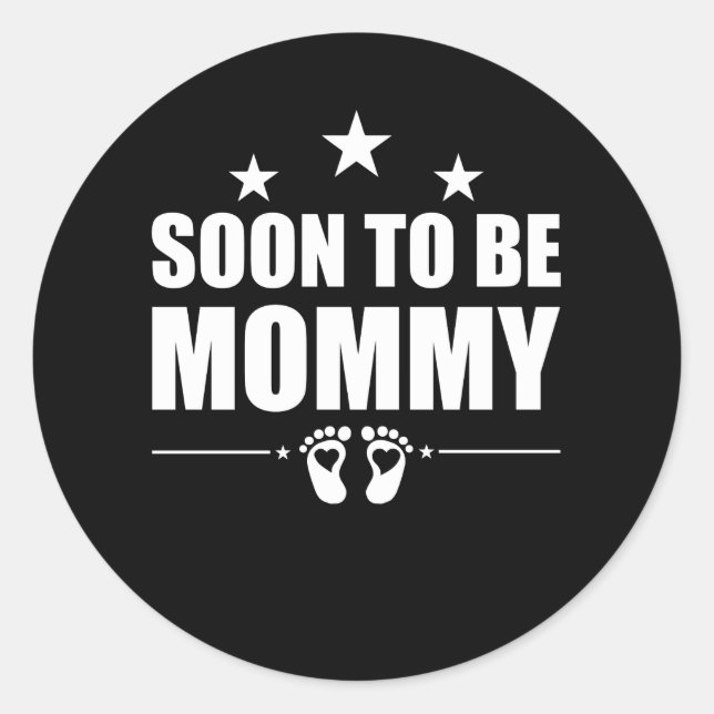 Sticker Rond Soon To Be Maman Pregnancy Announcement Reveal Mam (Devant)