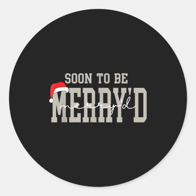 Sticker Rond Soon To Be Merry'd Christmas, Engaged Couple Chris (Devant)