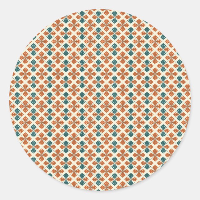 Sticker Rond Sophisticated Mid-Century Modern Atomic Starburst (Devant)