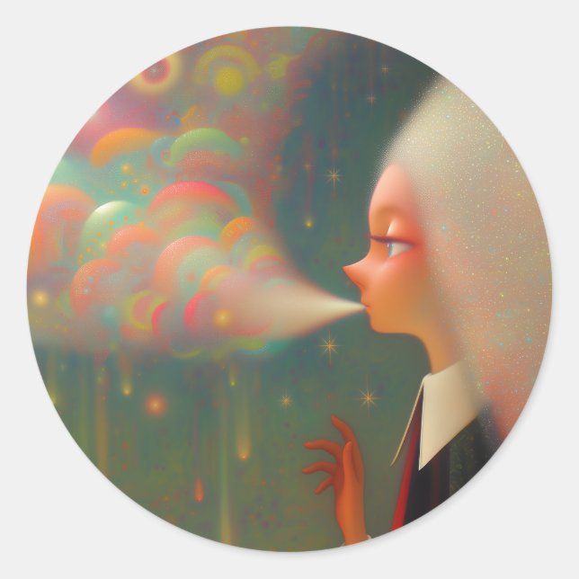 Sticker Rond Sorcière (Devant)